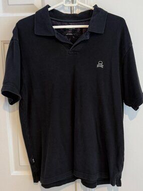 Marc Ecko Men's Black Polo Shirt, Large, Embroidered Skull & Crossbone
